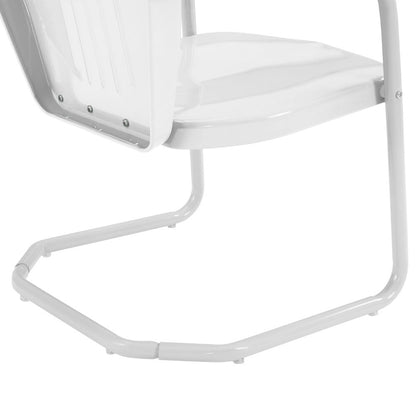 Crosley Furniture - Griffith 3 Piece Outdoor Bistro Set White Gloss/White Satin - Bistro Table & 2 Chairs - KO10008WH veiw 6