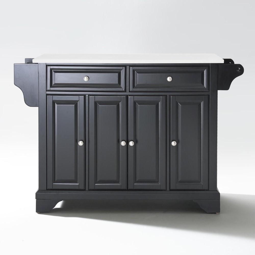 Crosley Furniture - Lafayette Granite Top Full Size Kitchen Island/Cart Black/White - KF30005BBK veiw 1