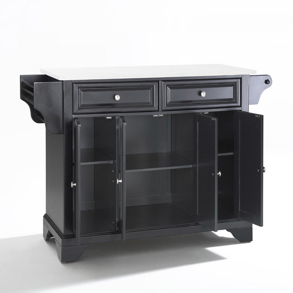 Crosley Furniture - Lafayette Granite Top Full Size Kitchen Island/Cart Black/White - KF30005BBK veiw 2