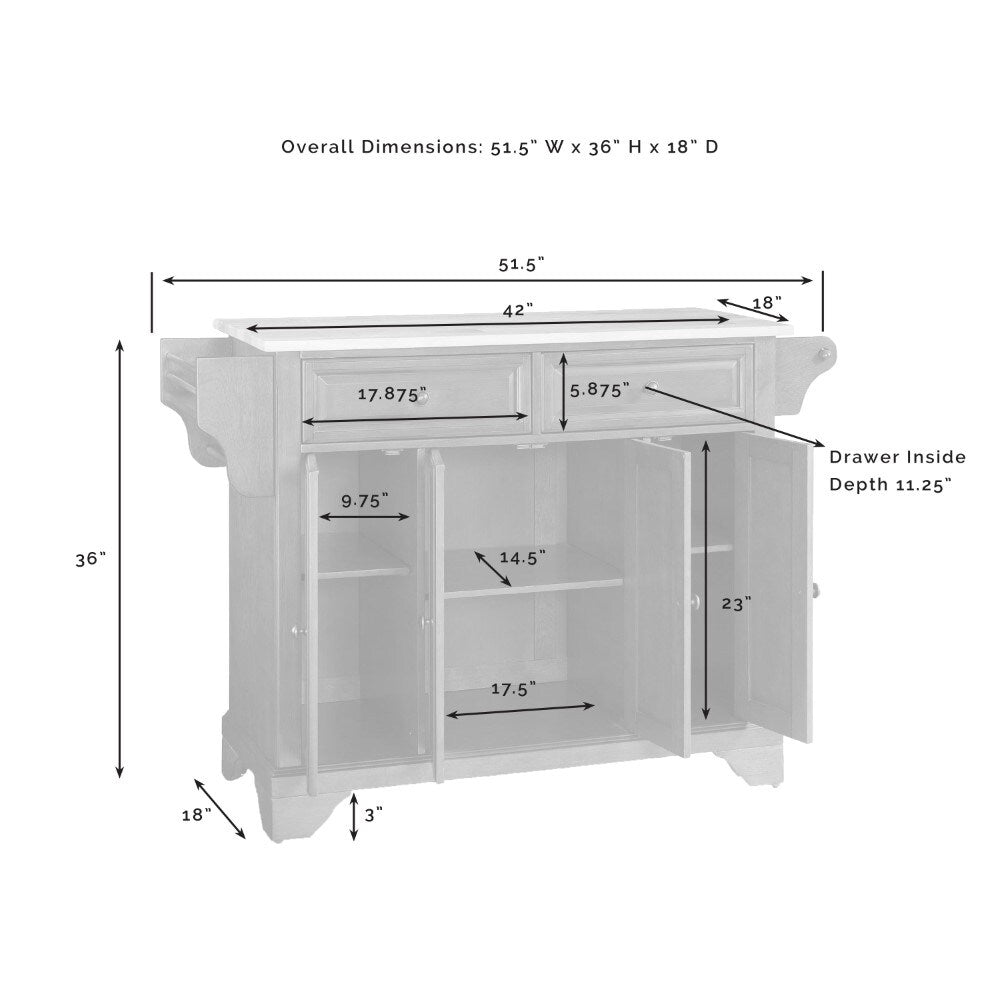 Crosley Furniture - Lafayette Granite Top Full Size Kitchen Island/Cart Black/White - KF30005BBK veiw 3