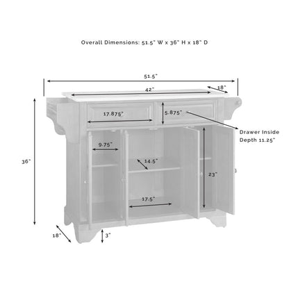 Crosley Furniture - Lafayette Granite Top Full Size Kitchen Island/Cart Black/White - KF30005BBK veiw 3