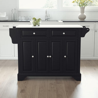 Crosley Furniture - Lafayette Granite Top Full Size Kitchen Island/Cart Black/White - KF30005BBK veiw 6