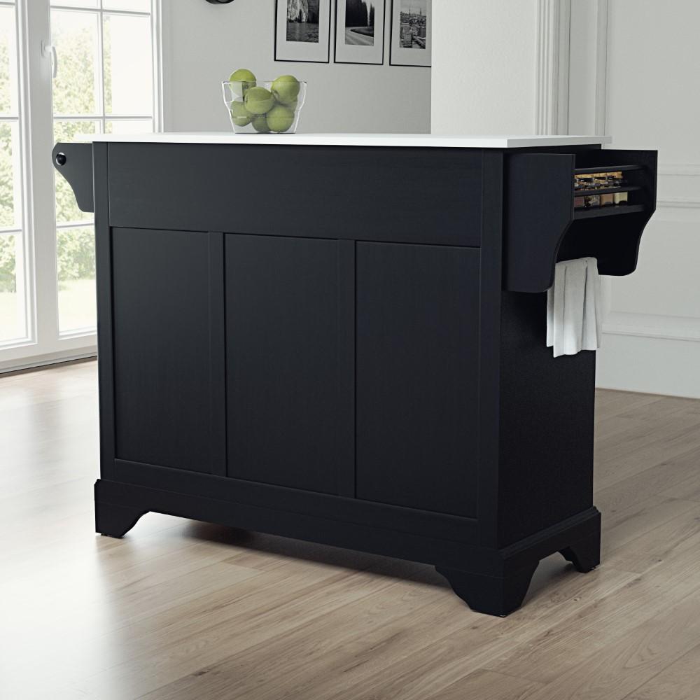 Crosley Furniture - Lafayette Granite Top Full Size Kitchen Island/Cart Black/White - KF30005BBK veiw 7