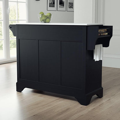 Crosley Furniture - Lafayette Granite Top Full Size Kitchen Island/Cart Black/White - KF30005BBK veiw 7