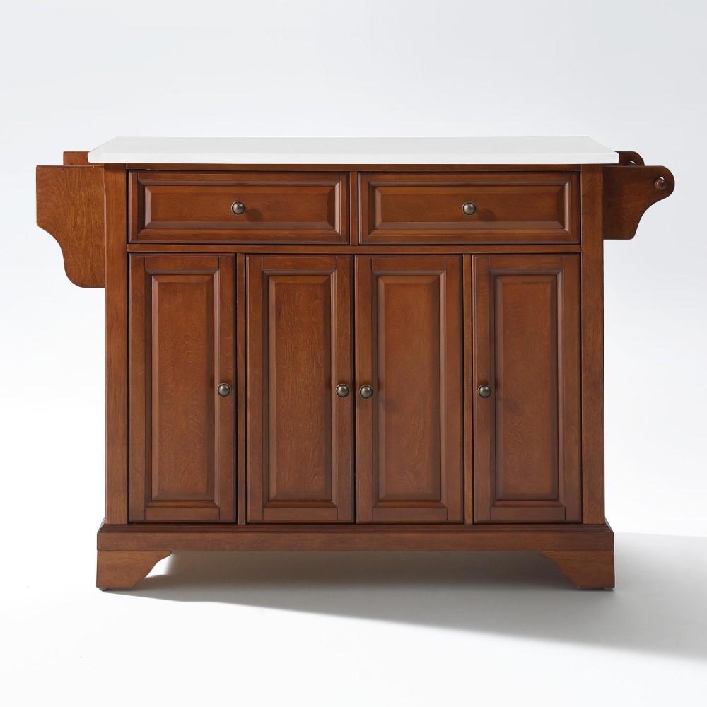 Crosley Furniture - Lafayette Granite Top Full Size Kitchen Island/Cart Cherry/White - KF30005BCH veiw 1