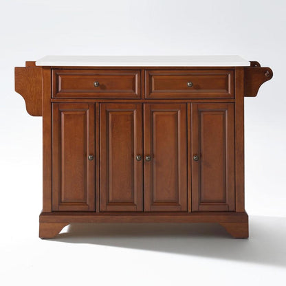Crosley Furniture - Lafayette Granite Top Full Size Kitchen Island/Cart Cherry/White - KF30005BCH veiw 1