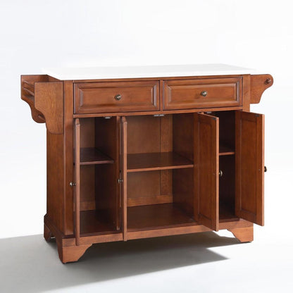 Crosley Furniture - Lafayette Granite Top Full Size Kitchen Island/Cart Cherry/White - KF30005BCH veiw 2