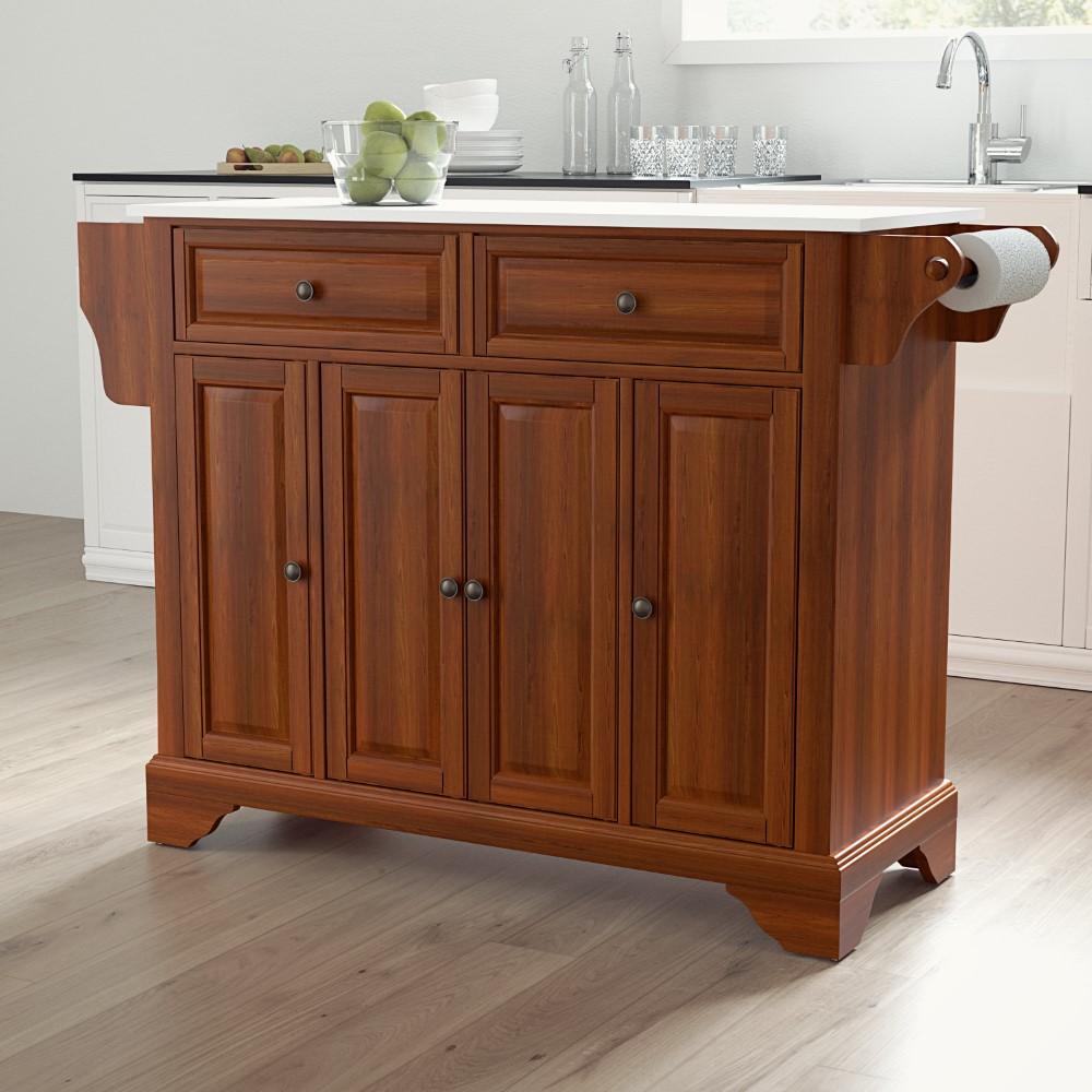 Crosley Furniture - Lafayette Granite Top Full Size Kitchen Island/Cart Cherry/White - KF30005BCH veiw 5