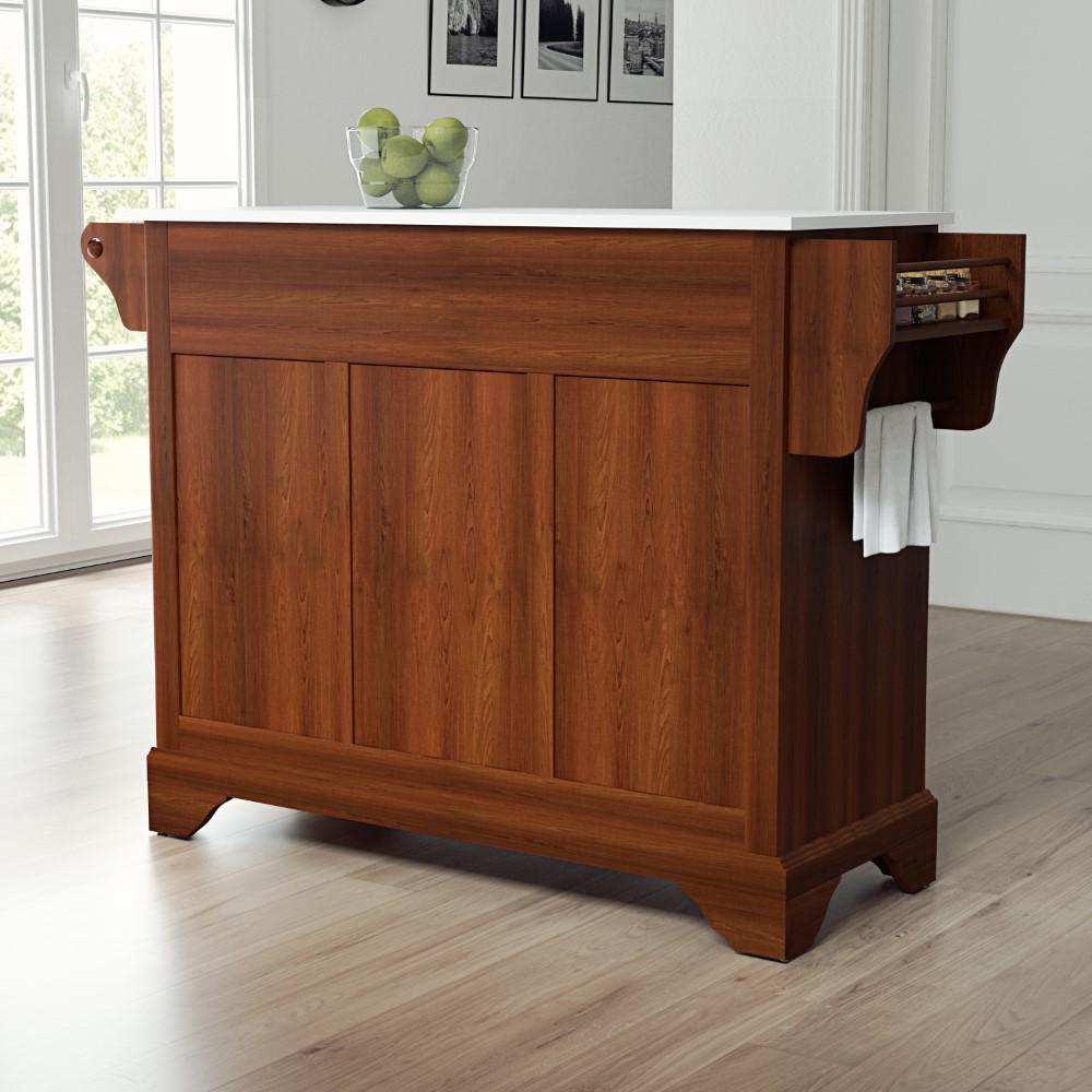 Crosley Furniture - Lafayette Granite Top Full Size Kitchen Island/Cart Cherry/White - KF30005BCH veiw 6
