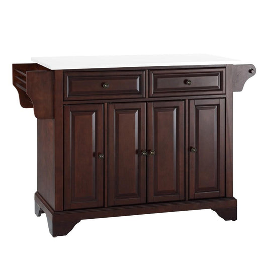 Crosley Furniture - Lafayette Granite Top Full Size Kitchen Island/Cart Mahogany/White - KF30005BMA veiw 2