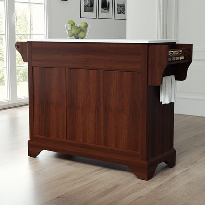 Crosley Furniture - Lafayette Granite Top Full Size Kitchen Island/Cart Mahogany/White - KF30005BMA veiw 4