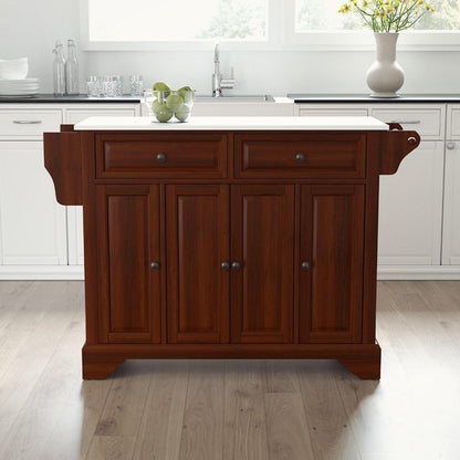 Crosley Furniture - Lafayette Granite Top Full Size Kitchen Island/Cart Mahogany/White - KF30005BMA veiw 9