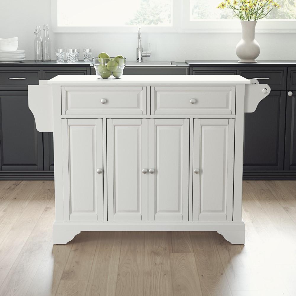 Crosley Furniture - Lafayette Granite Top Full Size Kitchen Island/Cart White/White - KF30005BWH veiw 5