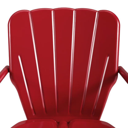 Crosley Furniture - Ridgeland 3 Piece Outdoor Bistro Set Bright Red Gloss/White Satin - Bistro Table & 2 Chairs - KO10016RE veiw 6