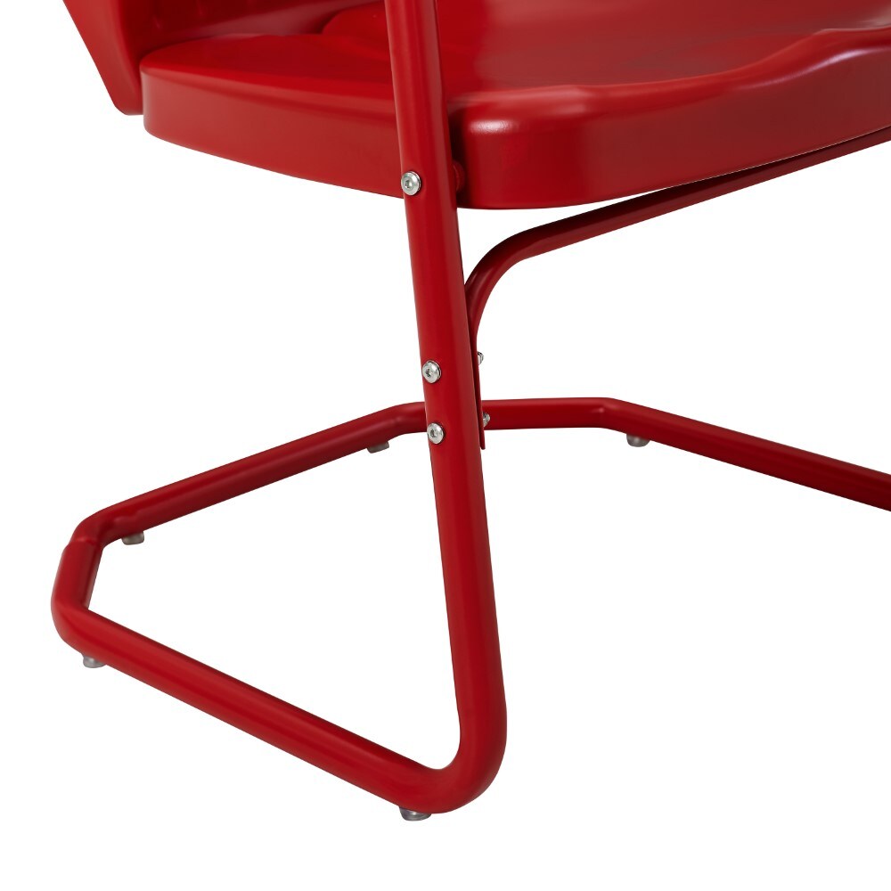 Crosley Furniture - Ridgeland 5 Piece Outdoor Dining Set Bright Red Gloss/White Satin - Dining Table & 4 Chairs - KO10015RE veiw 7