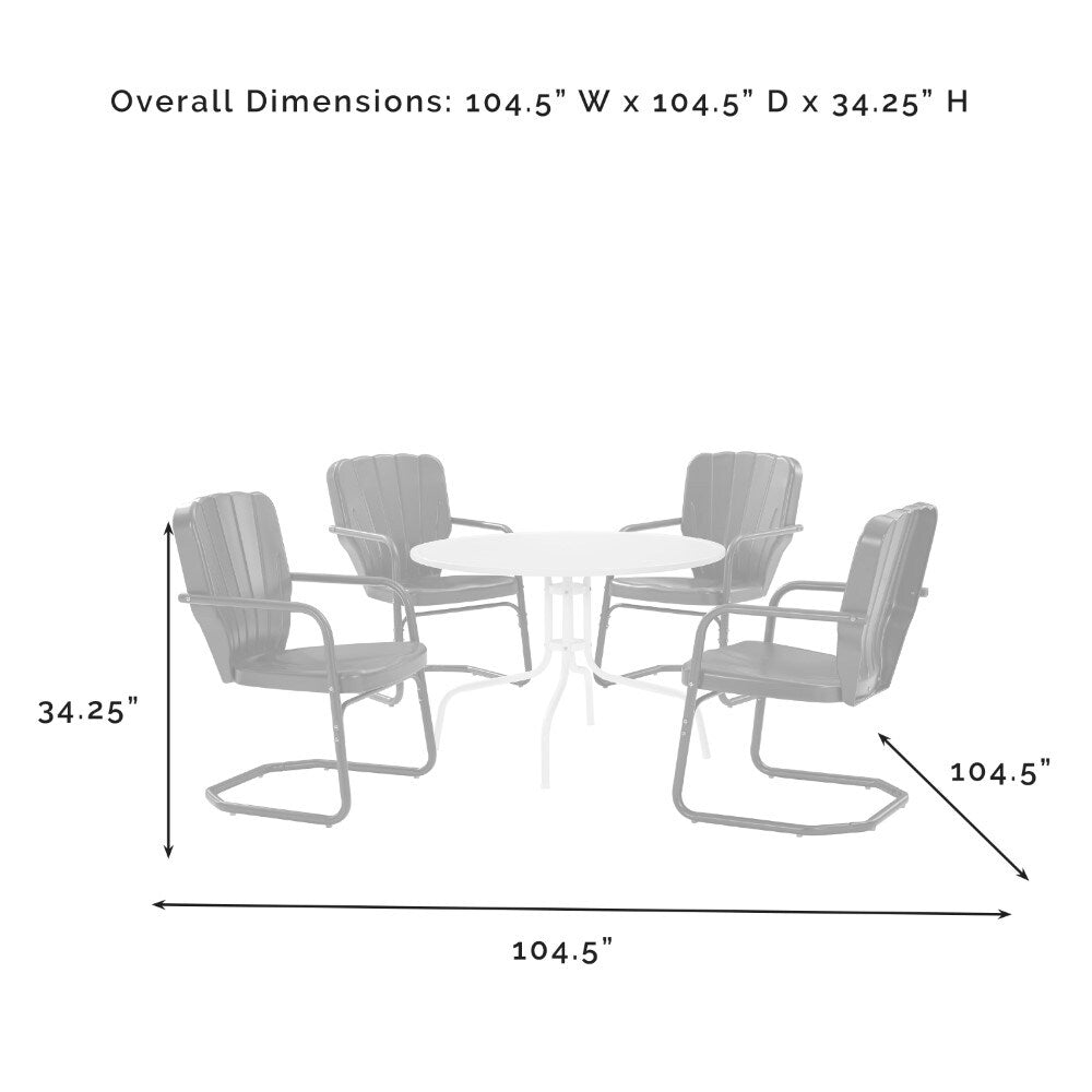 Crosley Furniture - Ridgeland 5 Piece Outdoor Dining Set Navy Gloss /White Satin - Dining Table & 4 Chairs - KO10015NV veiw 3