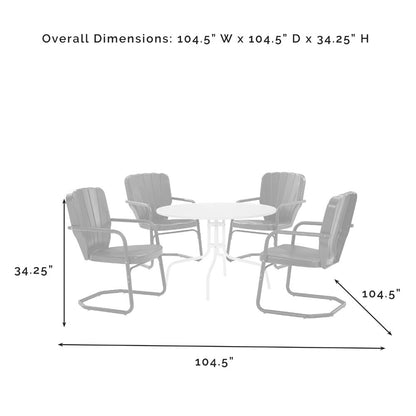 Crosley Furniture - Ridgeland 5 Piece Outdoor Dining Set Navy Gloss /White Satin - Dining Table & 4 Chairs - KO10015NV veiw 3