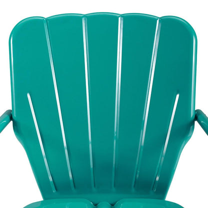 Crosley Furniture - Ridgeland 5 Piece Outdoor Dining Set Turquoise Gloss /White Satin - Dining Table & 4 Chairs - KO10015TU veiw 6