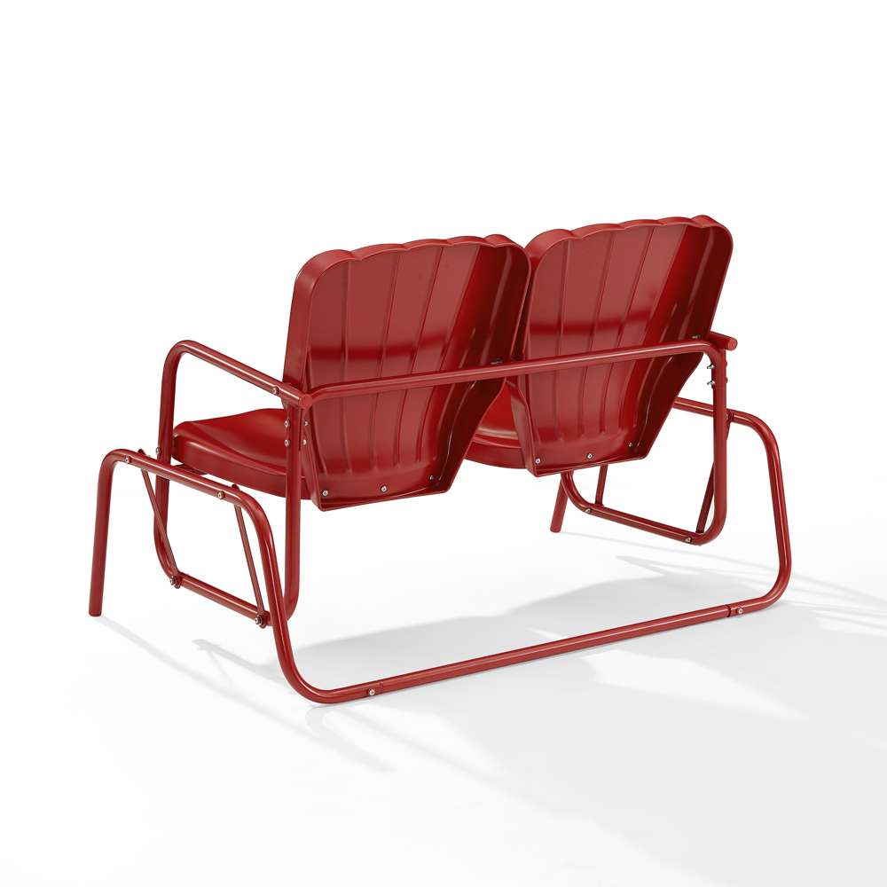 Crosley Furniture - Ridgeland Outdoor Metal Loveseat Glider Bright Red Gloss - CO1032-RE veiw 4