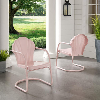 Crosley Furniture - Tulip 2 Piece Outdoor Chair Set Pink - CO1029-PI veiw 6