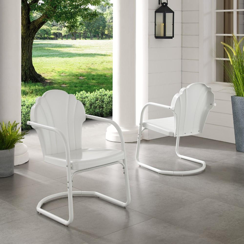 Crosley Furniture - Tulip 2 Piece Outdoor Chair Set White - CO1029-WH veiw 8