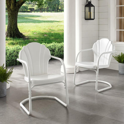 Crosley Furniture - Tulip 2 Piece Outdoor Chair Set White - CO1029-WH veiw 9