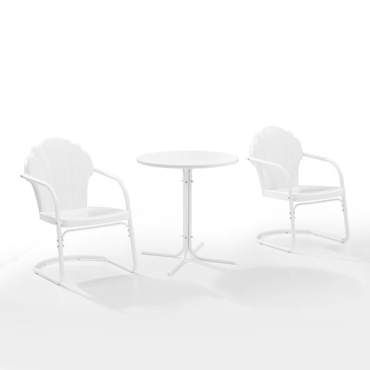 Crosley Furniture - Tulip 3 Piece Outdoor Bistro Set White Satin - Bistro Table & 2 Chairs - KO10010WH veiw 1