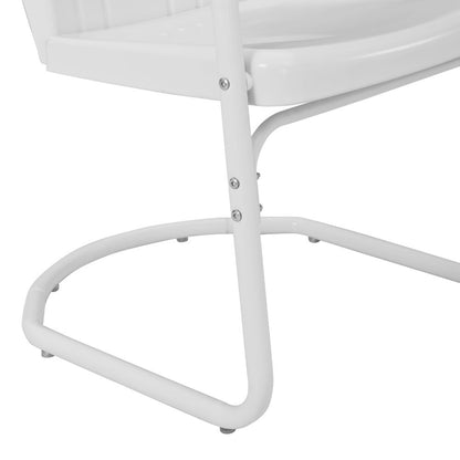 Crosley Furniture - Tulip 3 Piece Outdoor Bistro Set White Satin - Bistro Table & 2 Chairs - KO10010WH veiw 7