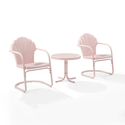 Crosley Furniture - Tulip 3 Piece Outdoor Chat Set Pink - 2 Chairs, Side Table - KO10011PI veiw 1