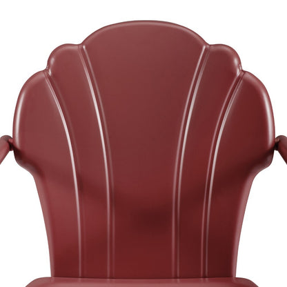 Crosley Furniture - Tulip 5 Piece Outdoor Dining Set Dark Red Satin/White Satin - Dining Table & 4 Chairs - KO10014RE veiw 6