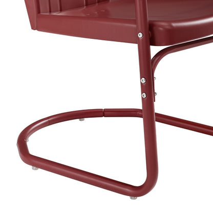 Crosley Furniture - Tulip 5 Piece Outdoor Dining Set Dark Red Satin/White Satin - Dining Table & 4 Chairs - KO10014RE veiw 7