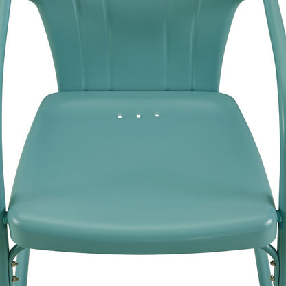 Crosley Furniture - Tulip 5 Piece Outdoor Dining Set Pastel Blue Satin /White Satin - Dining Table & 4 Chairs - KO10014BL veiw 5