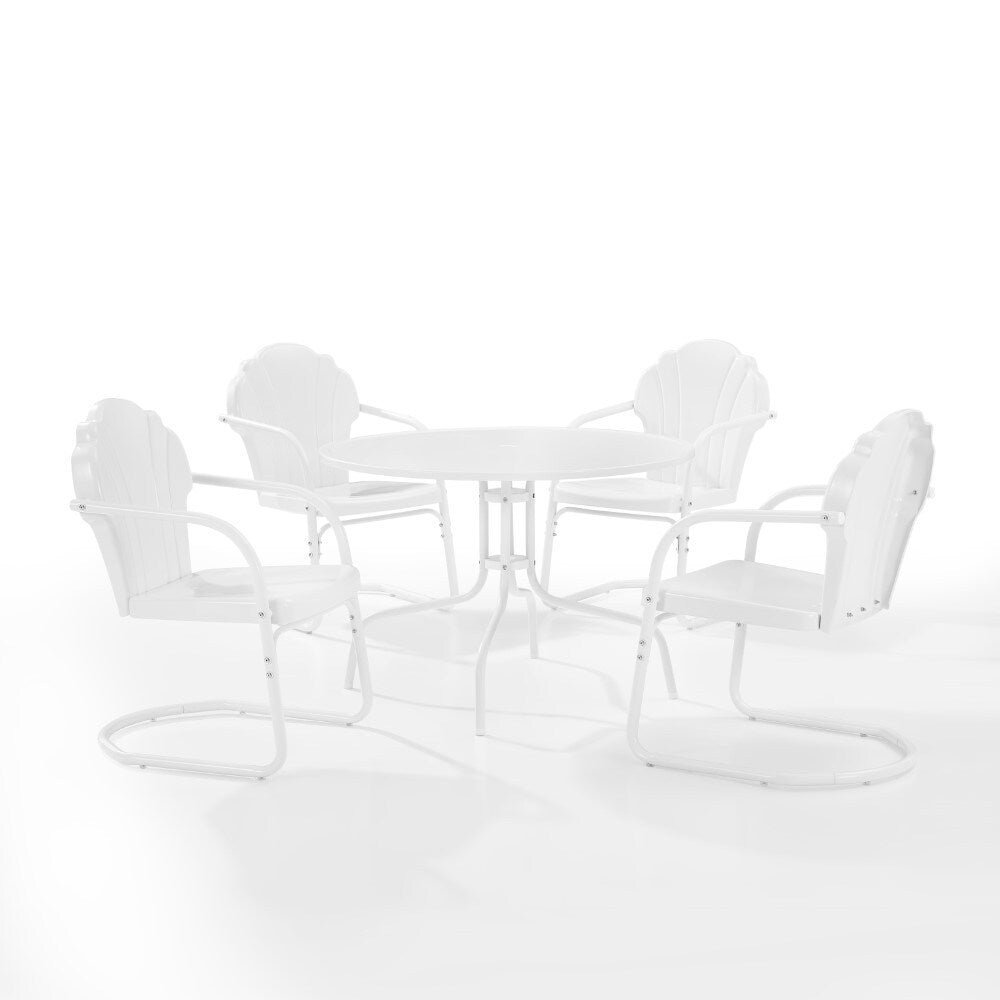 Crosley Furniture - Tulip 5 Piece Outdoor Dining Set White Satin - Dining Table & 4 Chairs - KO10014WH veiw 1