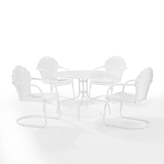 Crosley Furniture - Tulip 5 Piece Outdoor Dining Set White Satin - Dining Table & 4 Chairs - KO10014WH veiw 1