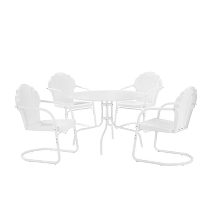 Crosley Furniture - Tulip 5 Piece Outdoor Dining Set White Satin - Dining Table & 4 Chairs - KO10014WH veiw 2