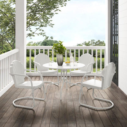 Crosley Furniture - Tulip 5 Piece Outdoor Dining Set White Satin - Dining Table & 4 Chairs - KO10014WH veiw 4