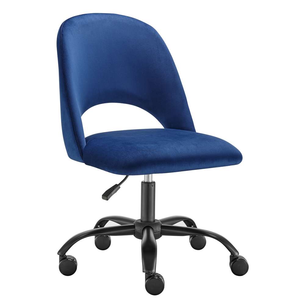 Euro Style - Alby Office Chair in Blue with Black Base - 15131-BLU veiw 2