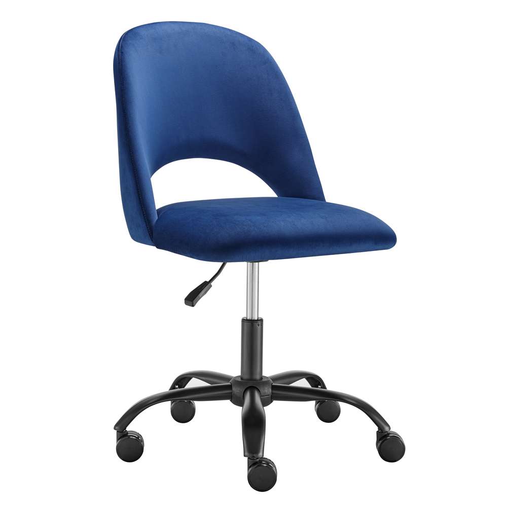 Euro Style - Alby Office Chair in Blue with Black Base - 15131-BLU veiw 3