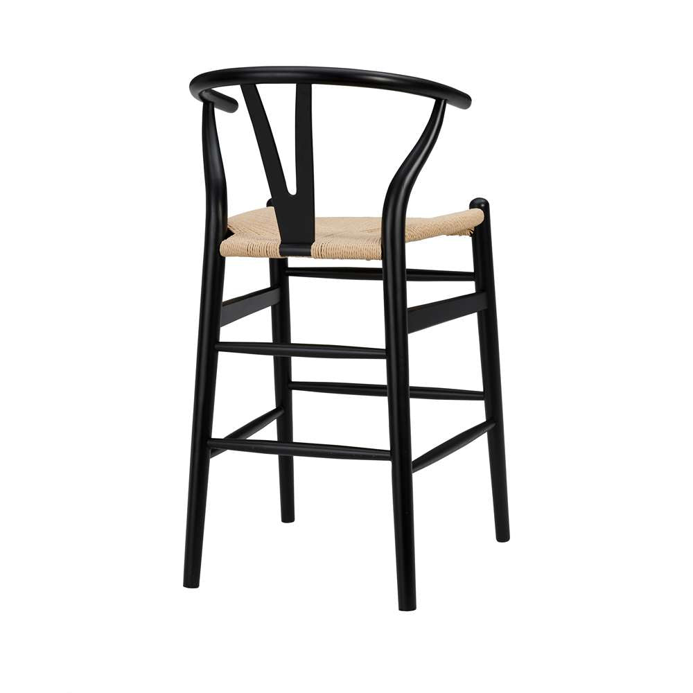 Euro Style - Evelina-C Counter Stool with Black Stained Framed and Black Rush Seat - 08161BLK veiw 4