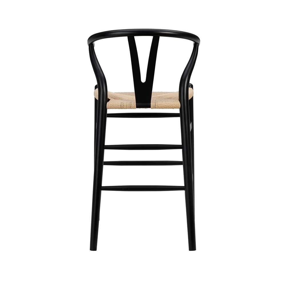 Euro Style - Evelina-C Counter Stool in Black Frame and Natural Seat - 08169BLK veiw 5