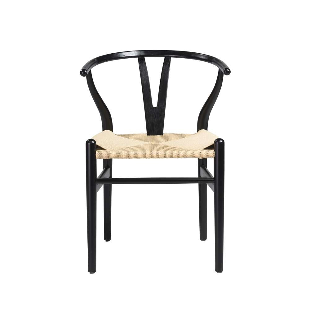 Euro Style - Evelina Side Chair in Black with Natural Rush Seat (Set of 2) - 08157BLK veiw 1