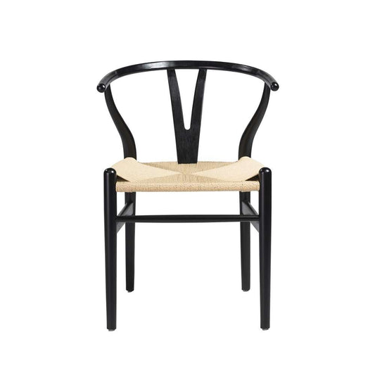 Euro Style - Evelina Side Chair in Black with Natural Rush Seat (Set of 2) - 08157BLK veiw 1