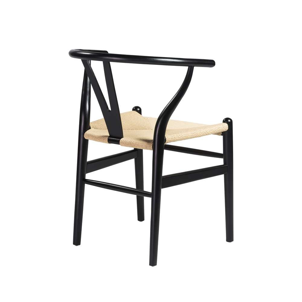Euro Style - Evelina Side Chair in Black with Natural Rush Seat (Set of 2) - 08157BLK veiw 4