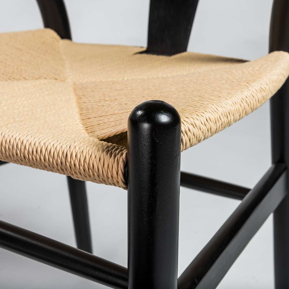 Euro Style - Evelina Side Chair in Black with Natural Rush Seat (Set of 2) - 08157BLK veiw 7