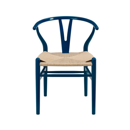 Euro Style - Evelina Side Chair in Midnight Blue and Natural Rush Seat (Set of 2) - 08157MBLU veiw 1
