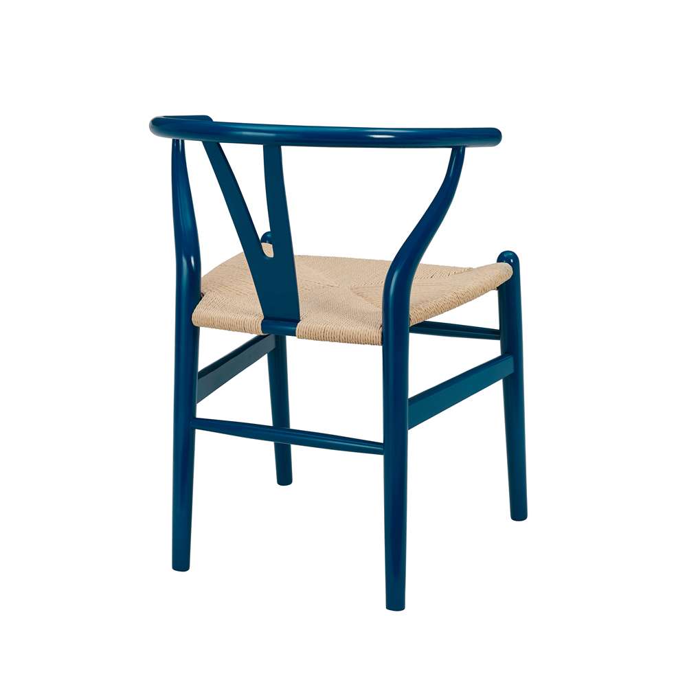 Euro Style - Evelina Side Chair in Midnight Blue and Natural Rush Seat (Set of 2) - 08157MBLU veiw 4