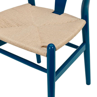 Euro Style - Evelina Side Chair in Midnight Blue and Natural Rush Seat (Set of 2) - 08157MBLU veiw 6