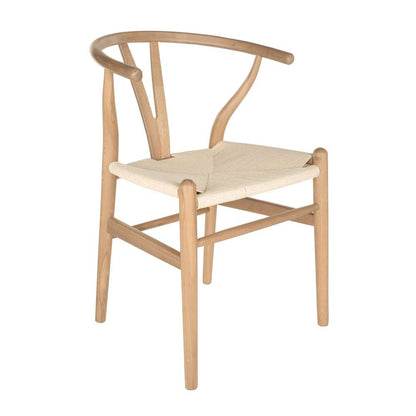 Euro Style - Evelina Side Chair in Natural Stained Frame and Natural Rush Seat (Set of 2) - 08157NAT veiw 2