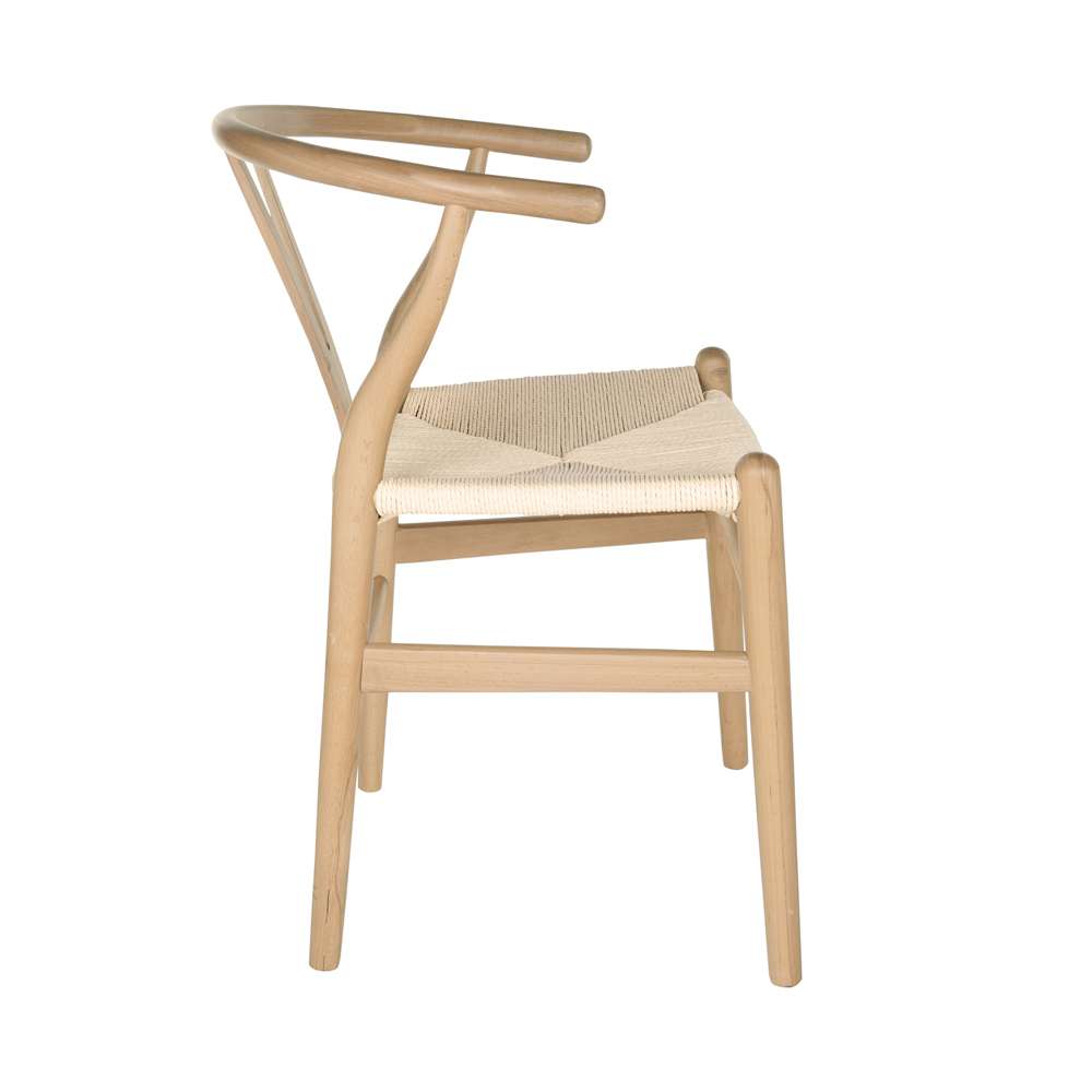 Euro Style - Evelina Side Chair in Natural Stained Frame and Natural Rush Seat (Set of 2) - 08157NAT veiw 3