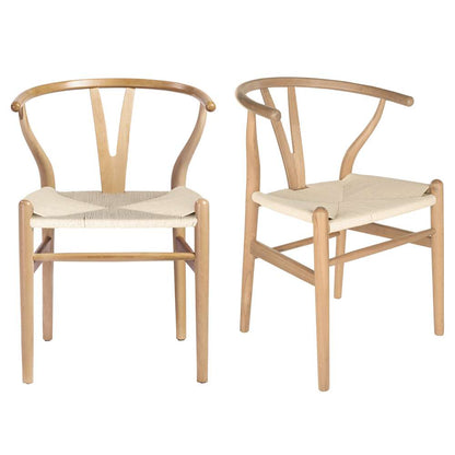 Euro Style - Evelina Side Chair in Natural Stained Frame and Natural Rush Seat (Set of 2) - 08157NAT veiw 6
